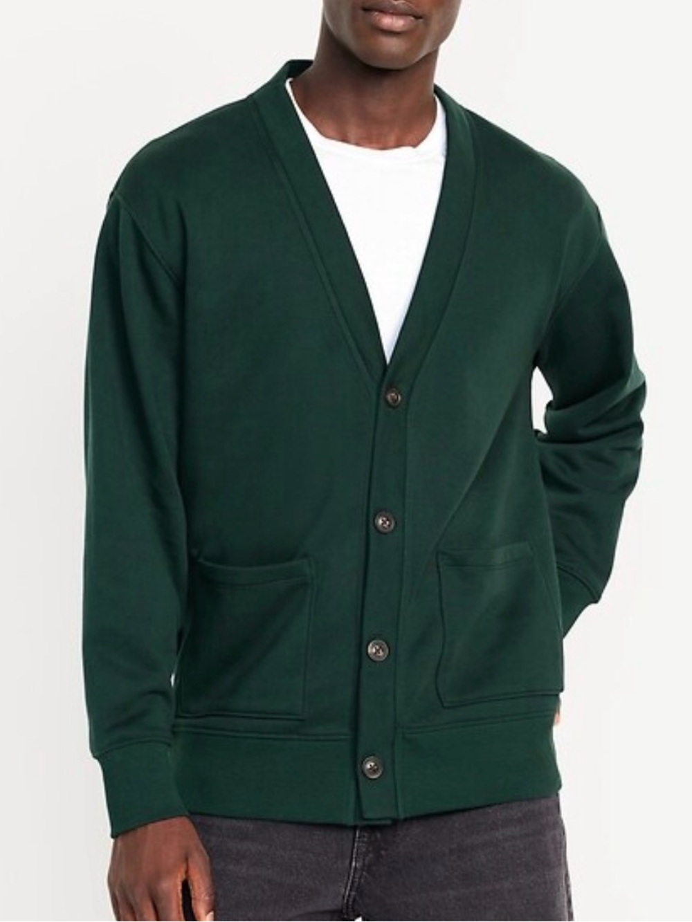 Old Navy Men's Fleece Button Front Cardigan XXL Grandpa Academia Granola Cabin
